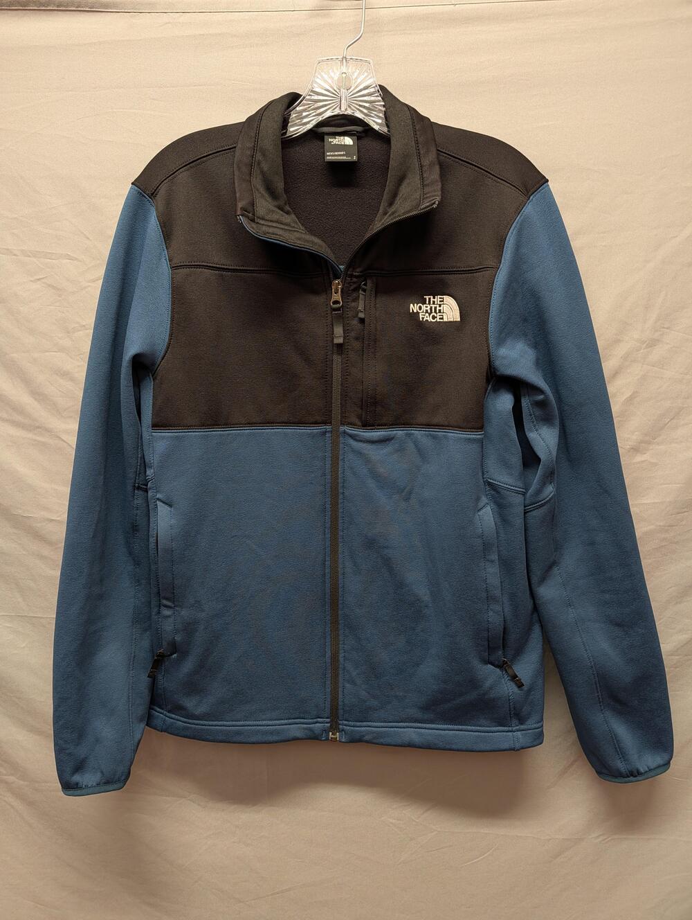 The North Face Jacket Mens Small Blue Black Full Zip Fleece Two Tone Pockets